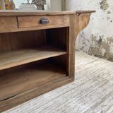 Two-sided central island counter in pine 220cm