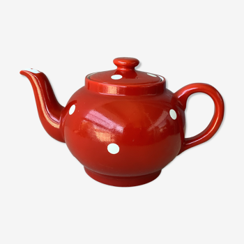 Vintage red polka dot teapot