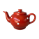Vintage red teapot with white polka dots