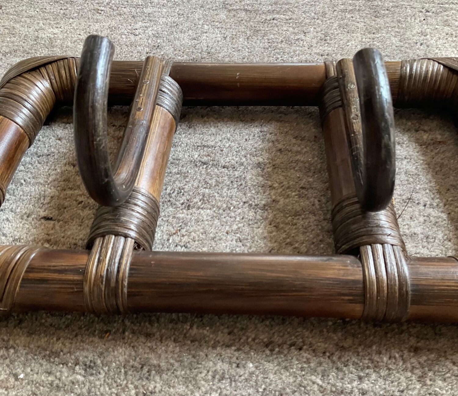 Vintage rattan coat rack 70s