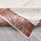 Terracota wool moroccan shaggy rug, Turkish wool rugs orange terracota