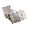 Set of 9 white damask embroidered initial CV old towels