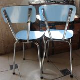 Set of 2 blue Formica chairs
