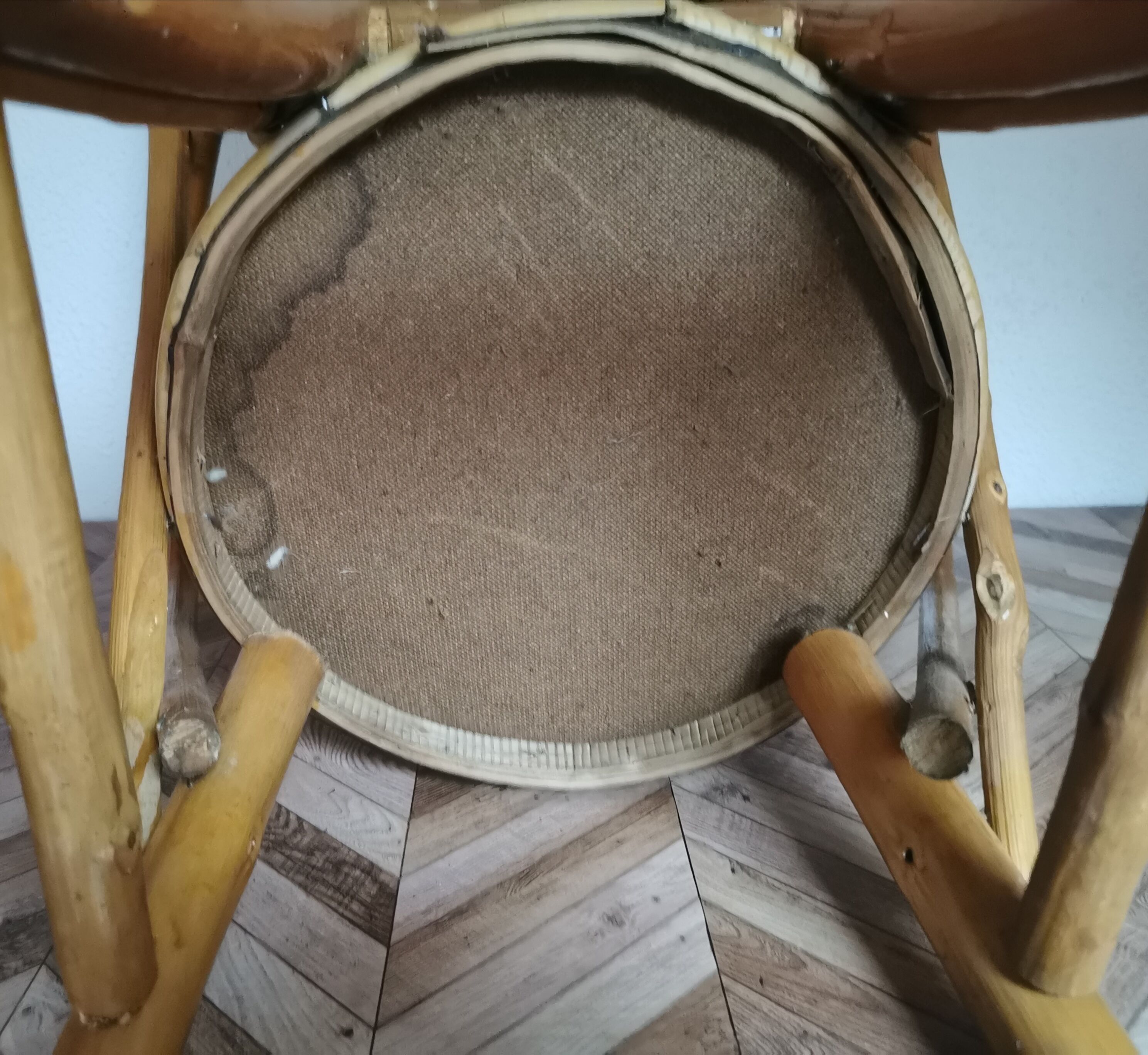 Vintage chestnut wood child chair