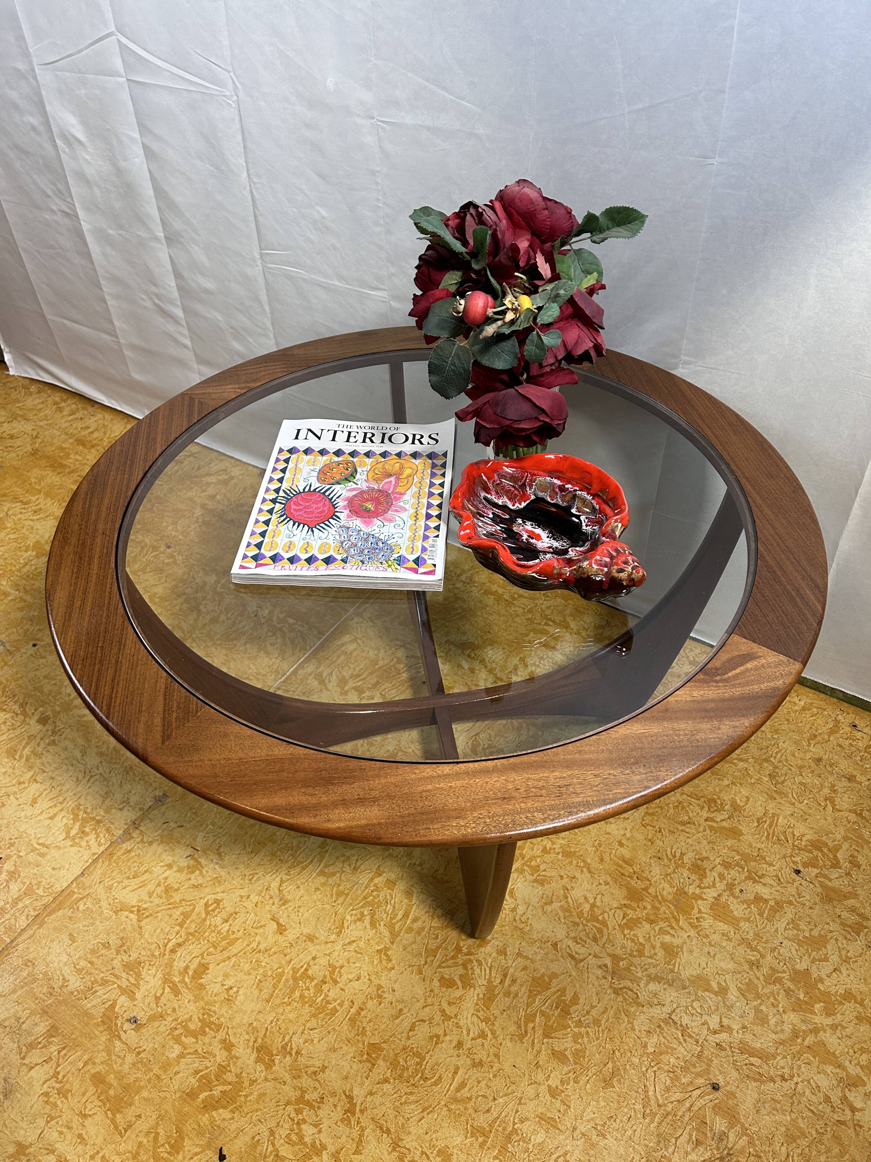 Mid Century Retro Vintage Teak Round Astro Coffee Table by GPlan 1960