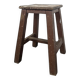 Tabouret d'atelier en bois peint brun à poignée