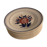 11 old gien opaque porcelain flat plates