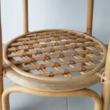 Rattan and bamboo side table