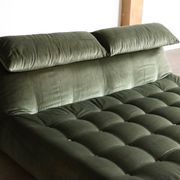 Le bambole bed in green velvet By Mario Bellini for B&B Italia, 1970s
