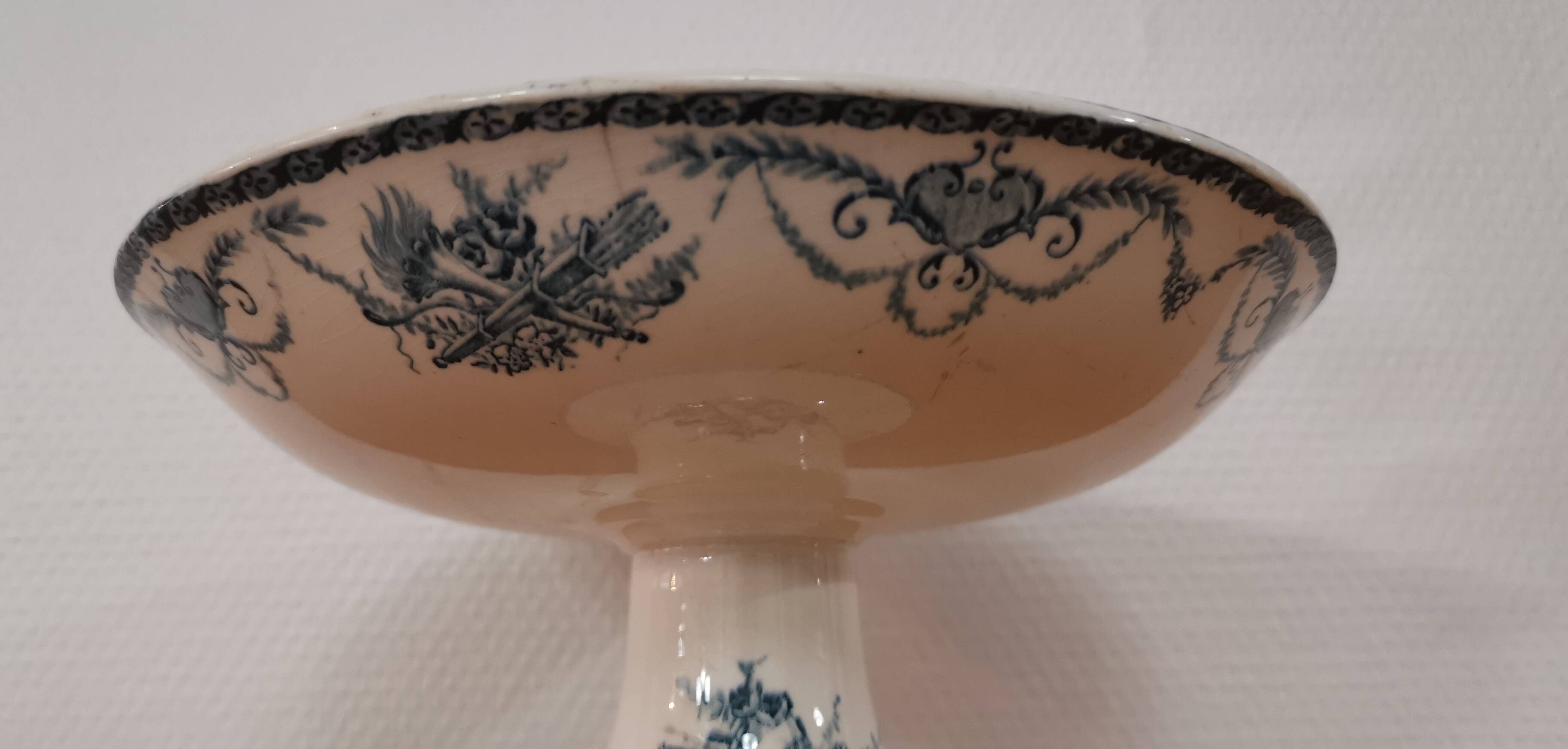 Longwy iron earthenware compote bowl 1900