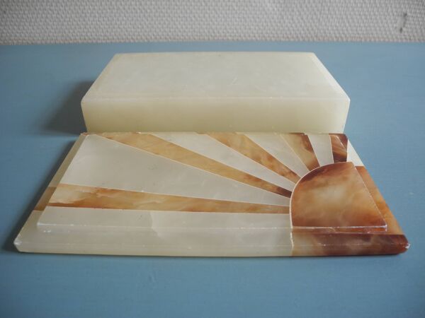 Ancienne boîte en albâtre Scaglione, Italie 1960