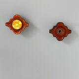 Pair of vintage wall lights, brown and orange ceramic, Sweden 1960