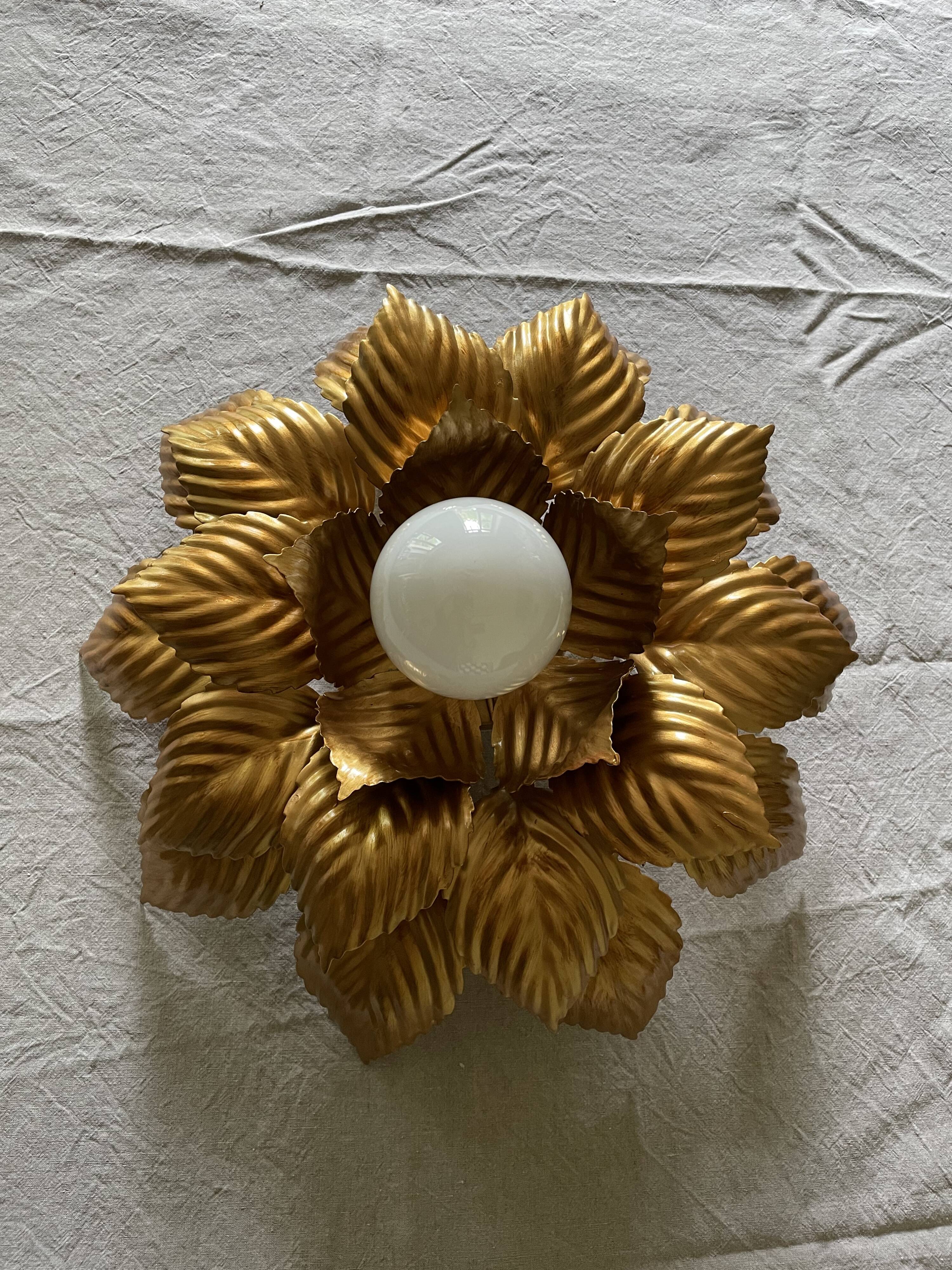 Ceiling lamp or golden flower sconce