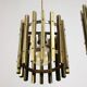 Vintage Italian Brass Cage Pendant Lamp, 70s