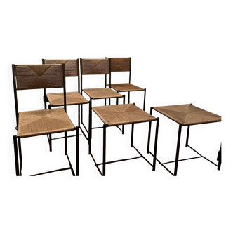 4 Chairs and 2 Stools model Paludis by Giandomenico Belotti for Alias