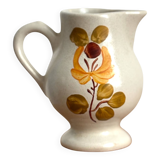 Vintage Maine St Amand earthenware pitcher with floral decorations