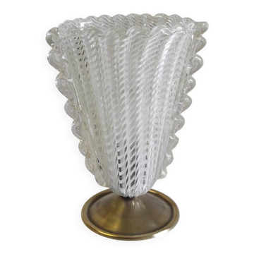 Lampe à poser abat-jour en verre de Murano - mid. XXeme