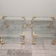 Set of 2 coffee tables in acrylic glass and brass, 1970s