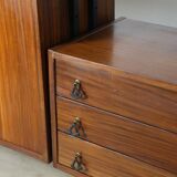 Vintage Italian bookcase in wood and metal, 1960