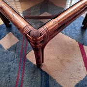Bamboo and smoked glass coffee table,1960s