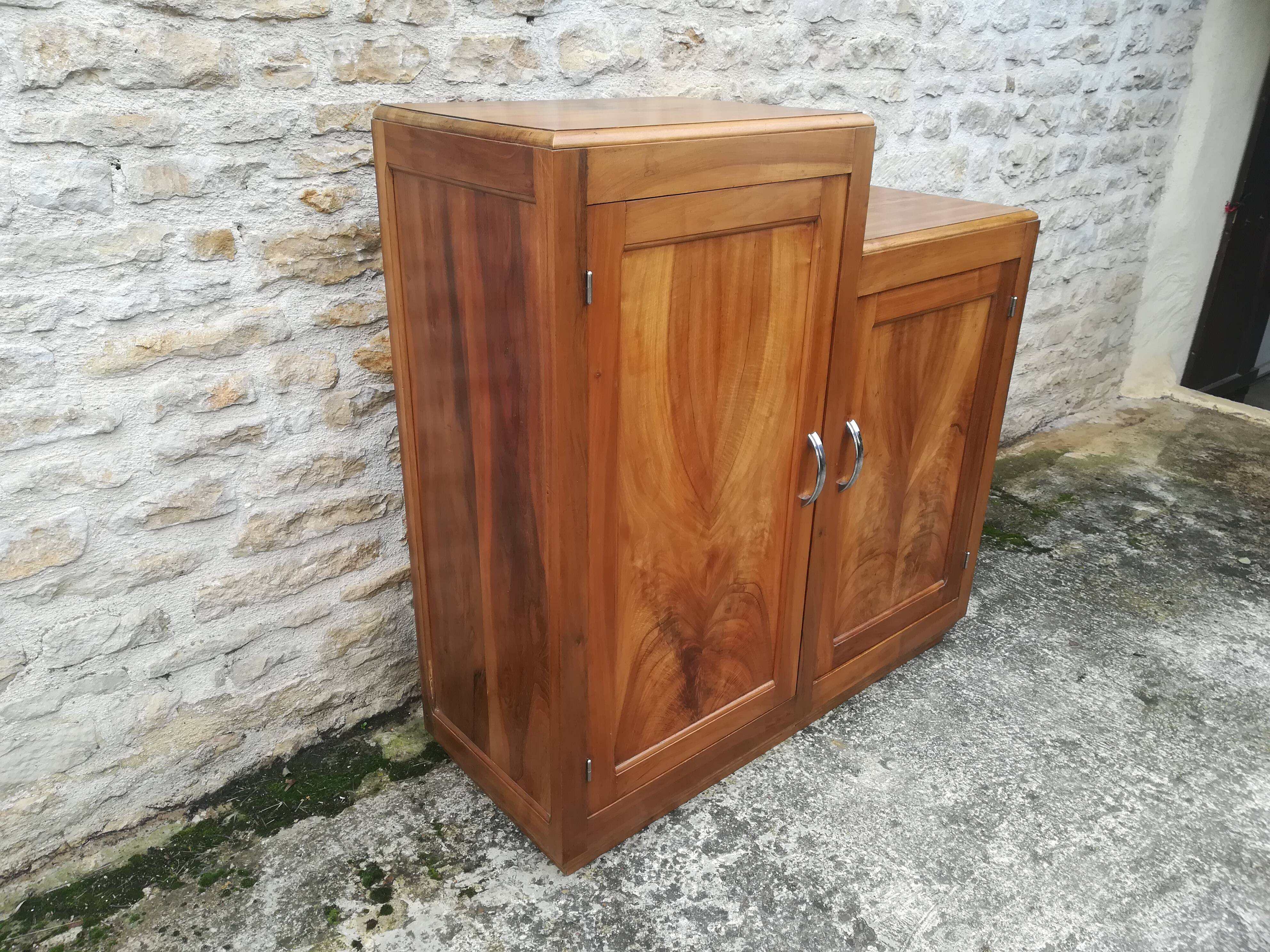 Asymmetric solid walnut buffet