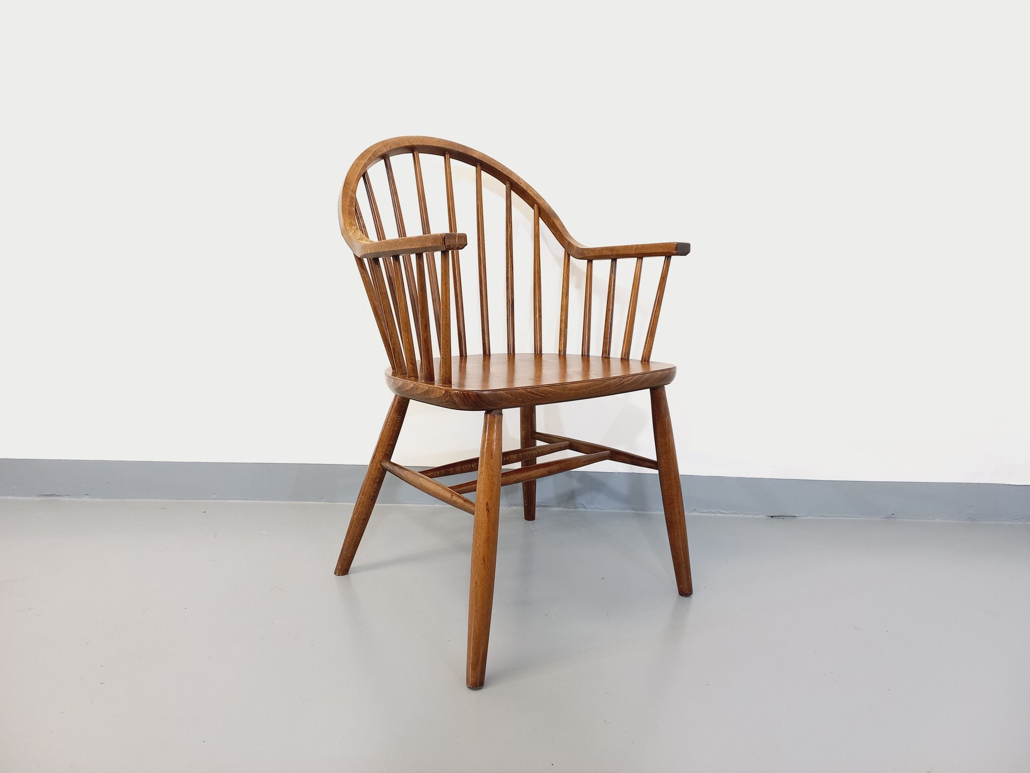 Baumann vintage Bridge Western fan armchair in wood from the 70s