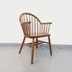 Baumann vintage Bridge Western fan armchair in wood from the 70s