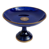Cobalt blue porcelain cup on a pedestal, Sèvres style, late 19th century.