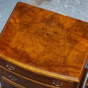 Nightstands in Walnut Burl with Drawers, Set of 2