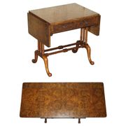 Antique extendable coffee table circa 1880 in solid walnut.