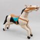 Pair of large hand-painted Indonesian horses with saddle