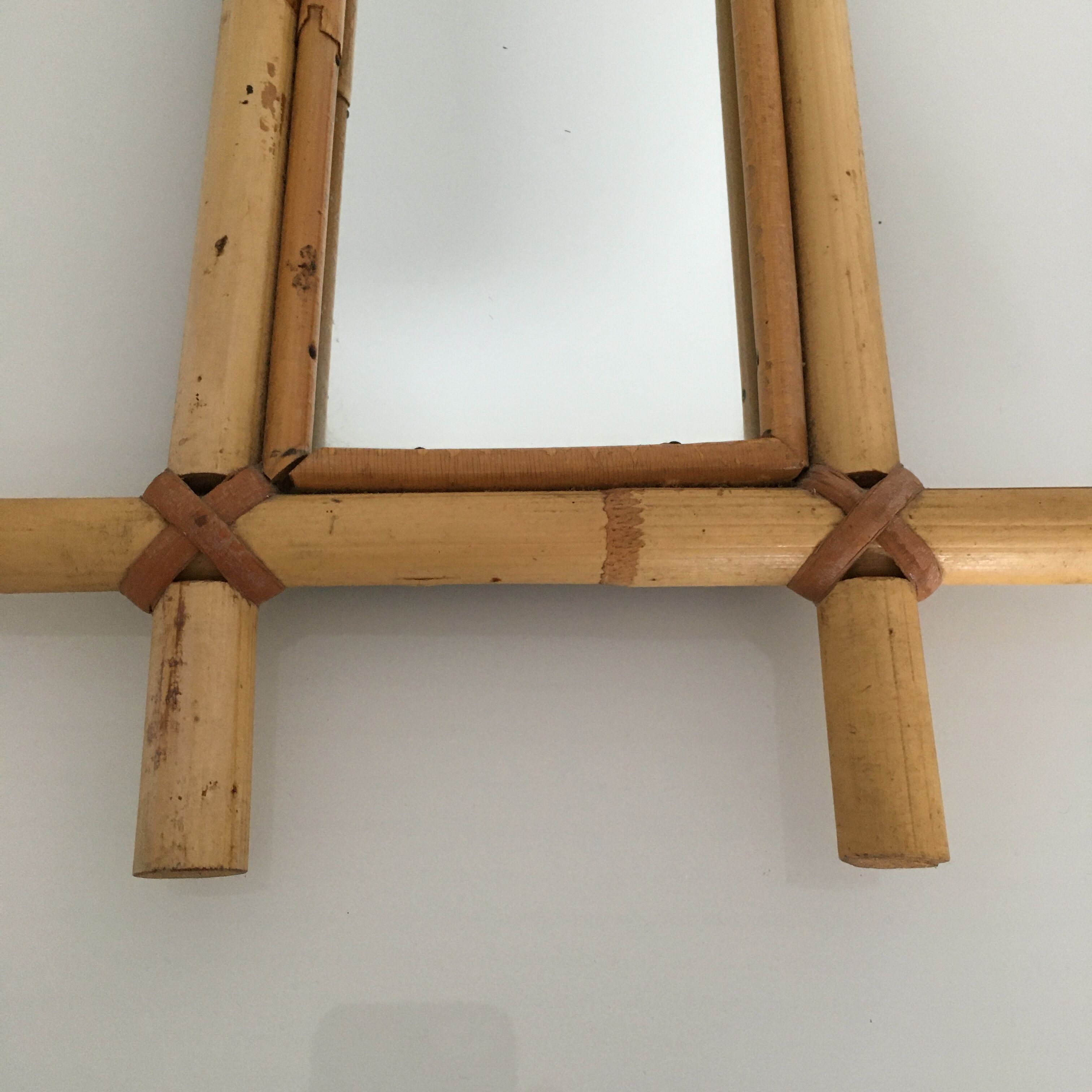 Vintage bamboo mirror