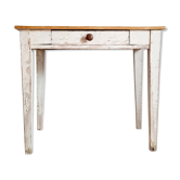 Skated white footing farm table