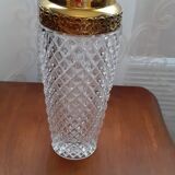 Sheker en cristal pointes de diamant et laiton art déco