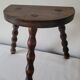 Tripod stool with turned wooden legs