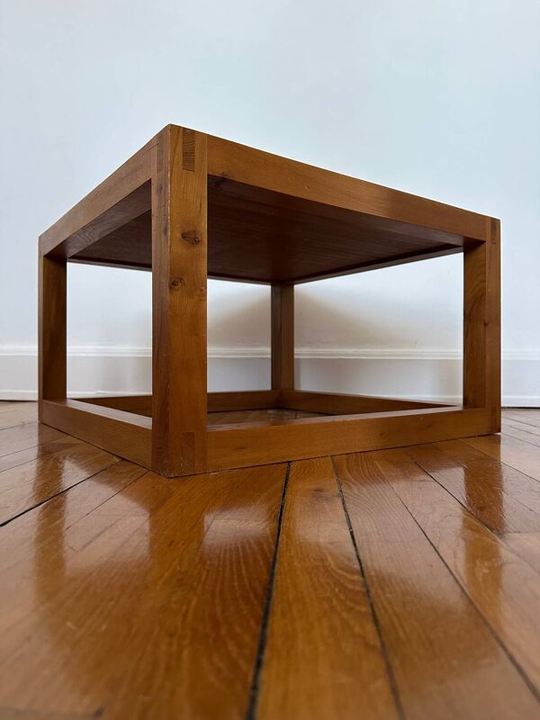 Table basse en orme et céramique, 1970
