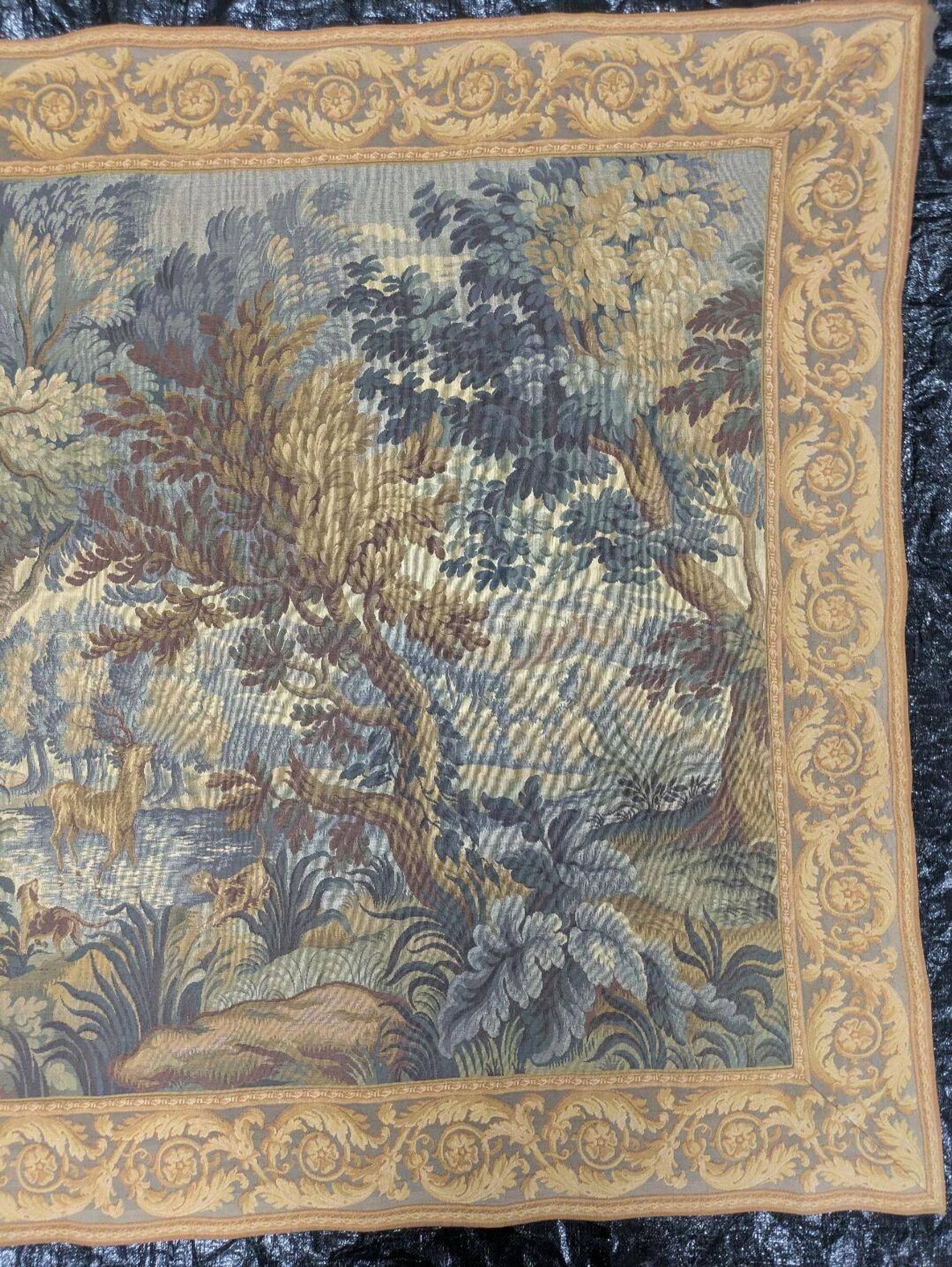 Tapisserie murale forêt XXème style Aubusson