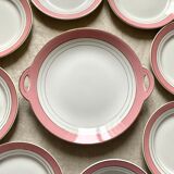 Dessert service plates and dish in Luneville porcelain