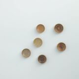 Small collection bowls in brown stoneware by Gunnar Borg, Set of 6, Mid-Century Modern.