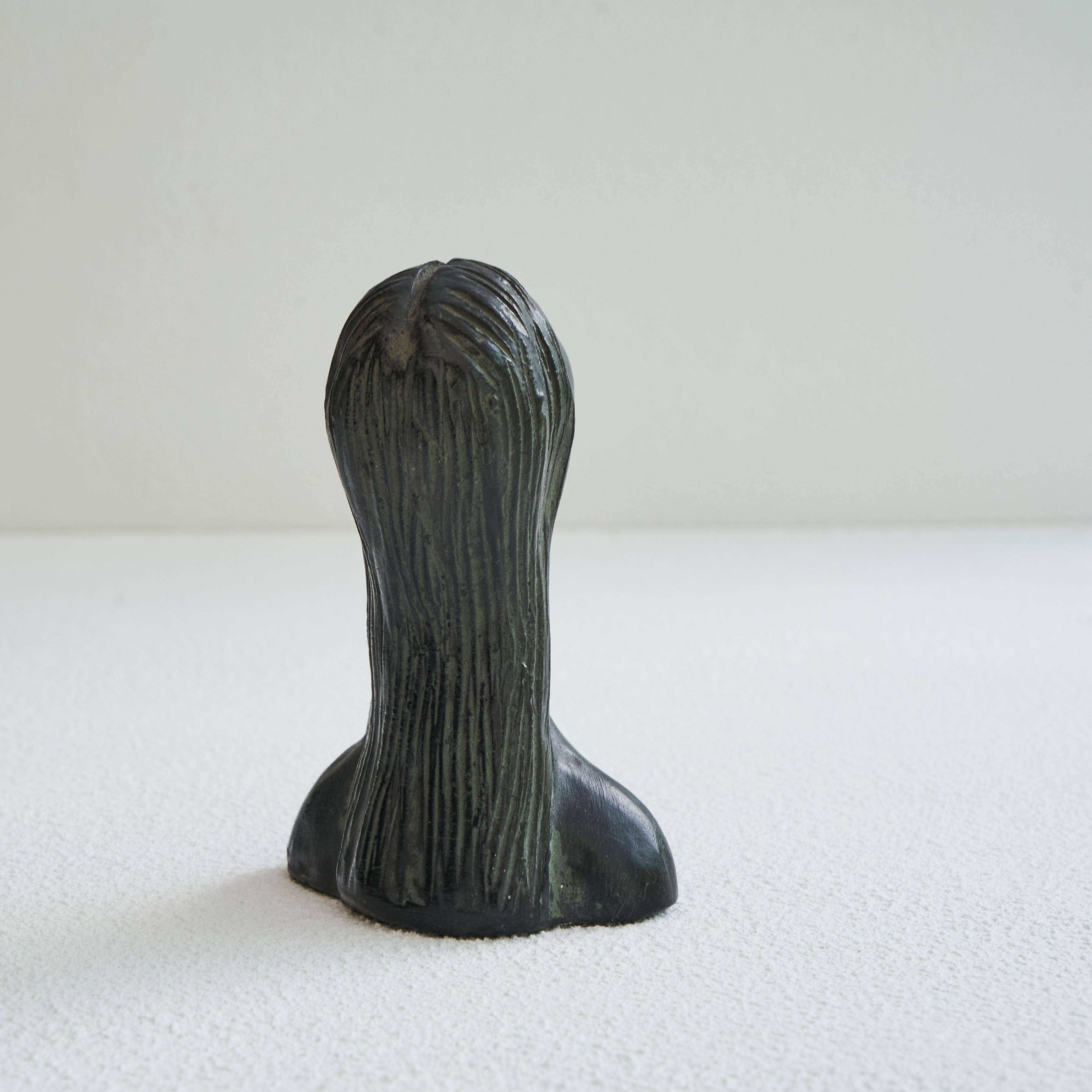Bucchero ceramic bust, 1950s