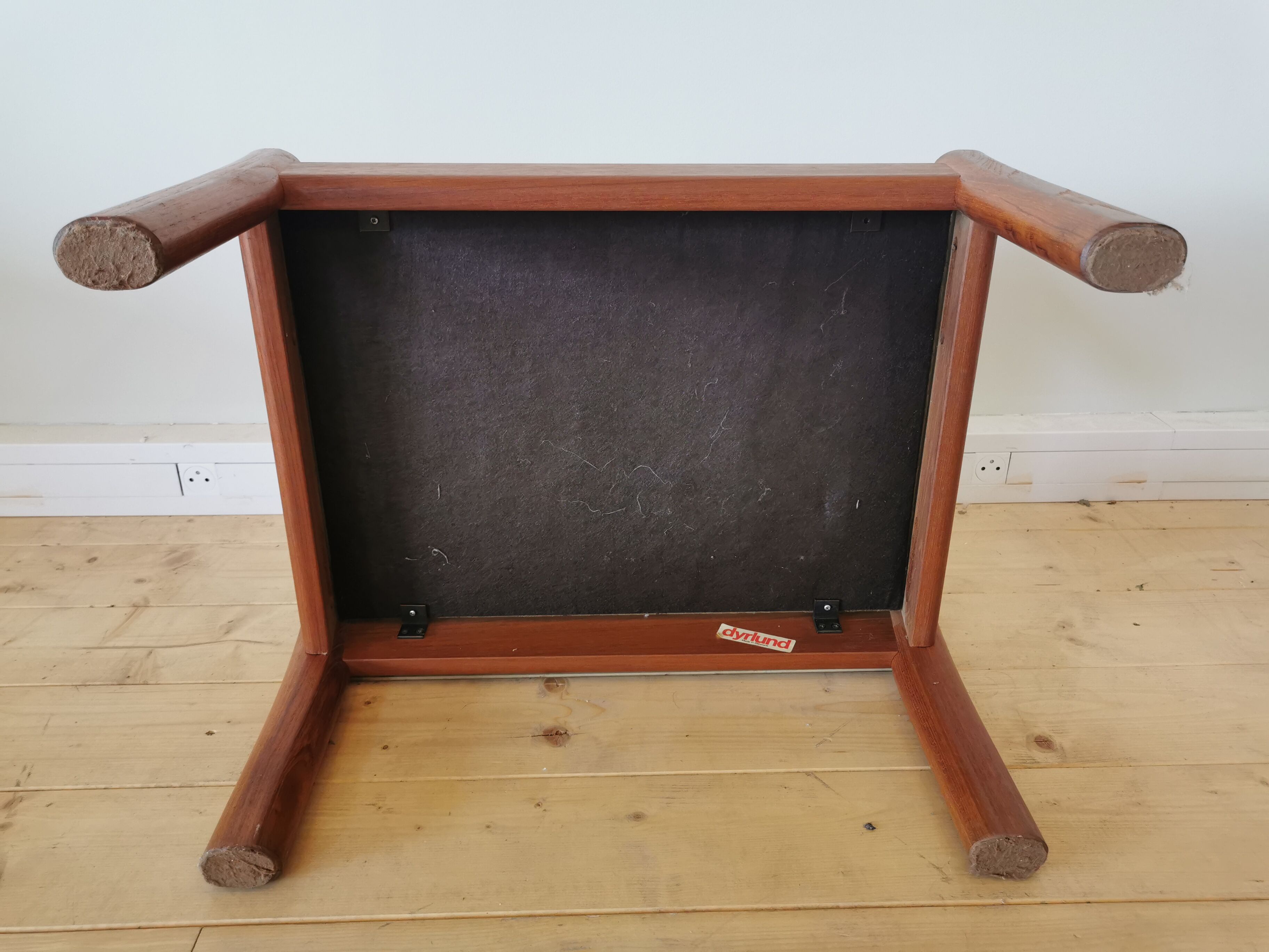 Pair of Dyrlund leather footrest 60s leather