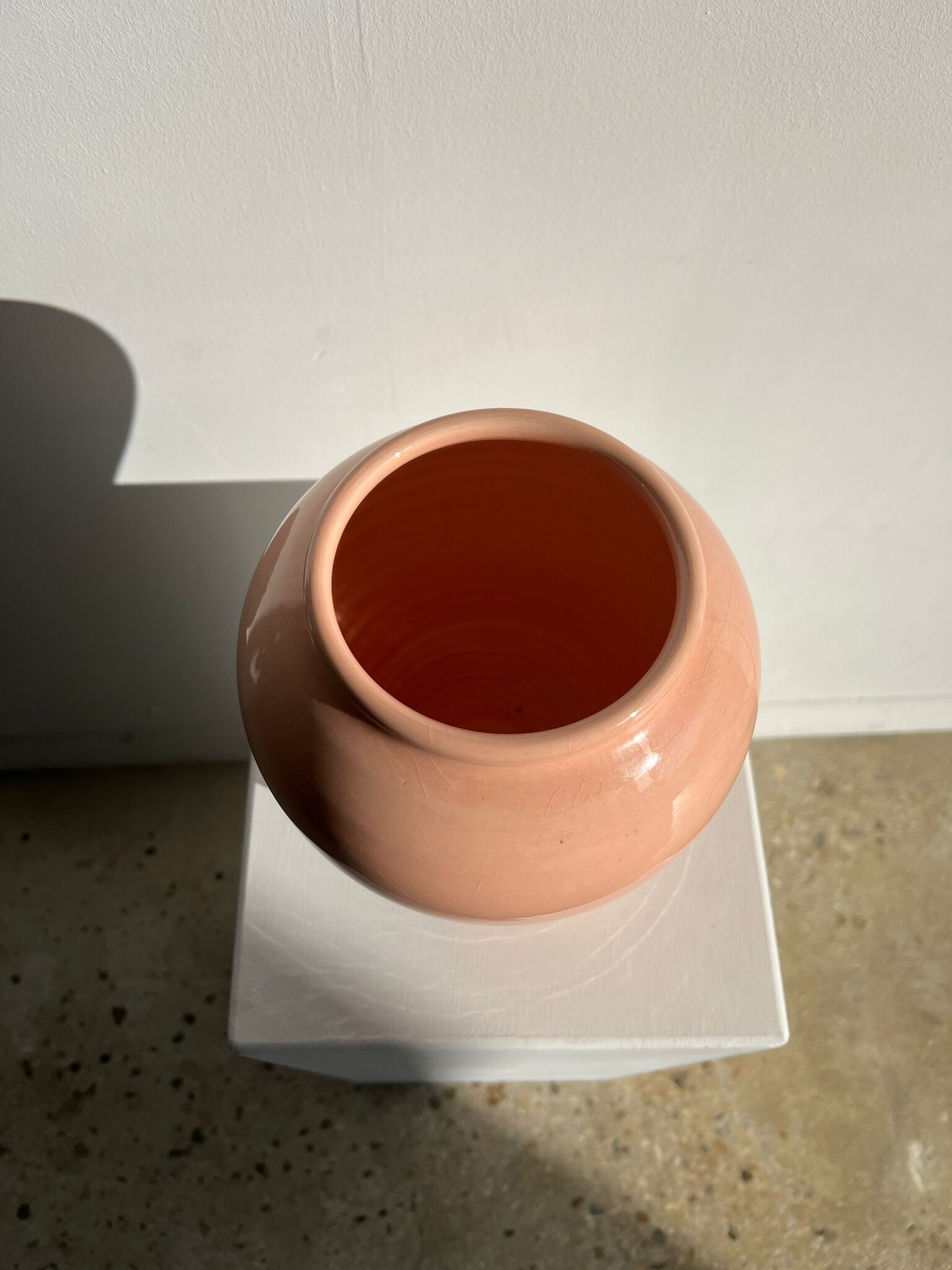 Light pink glazed ceramic vase H:22cm