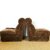 2 vintage velvet armchairs from the 1960s