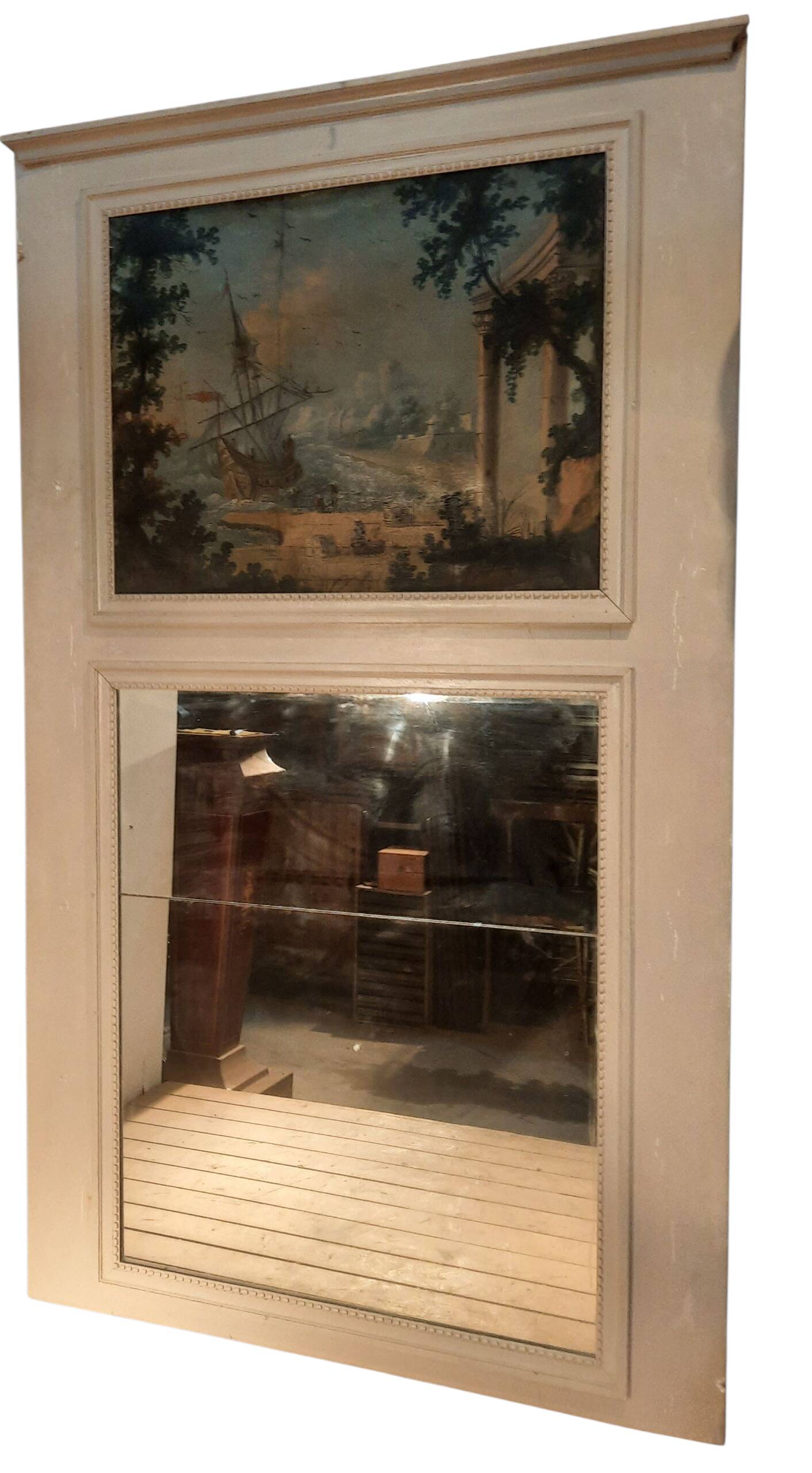 Large trumeau of woodwork mirror
