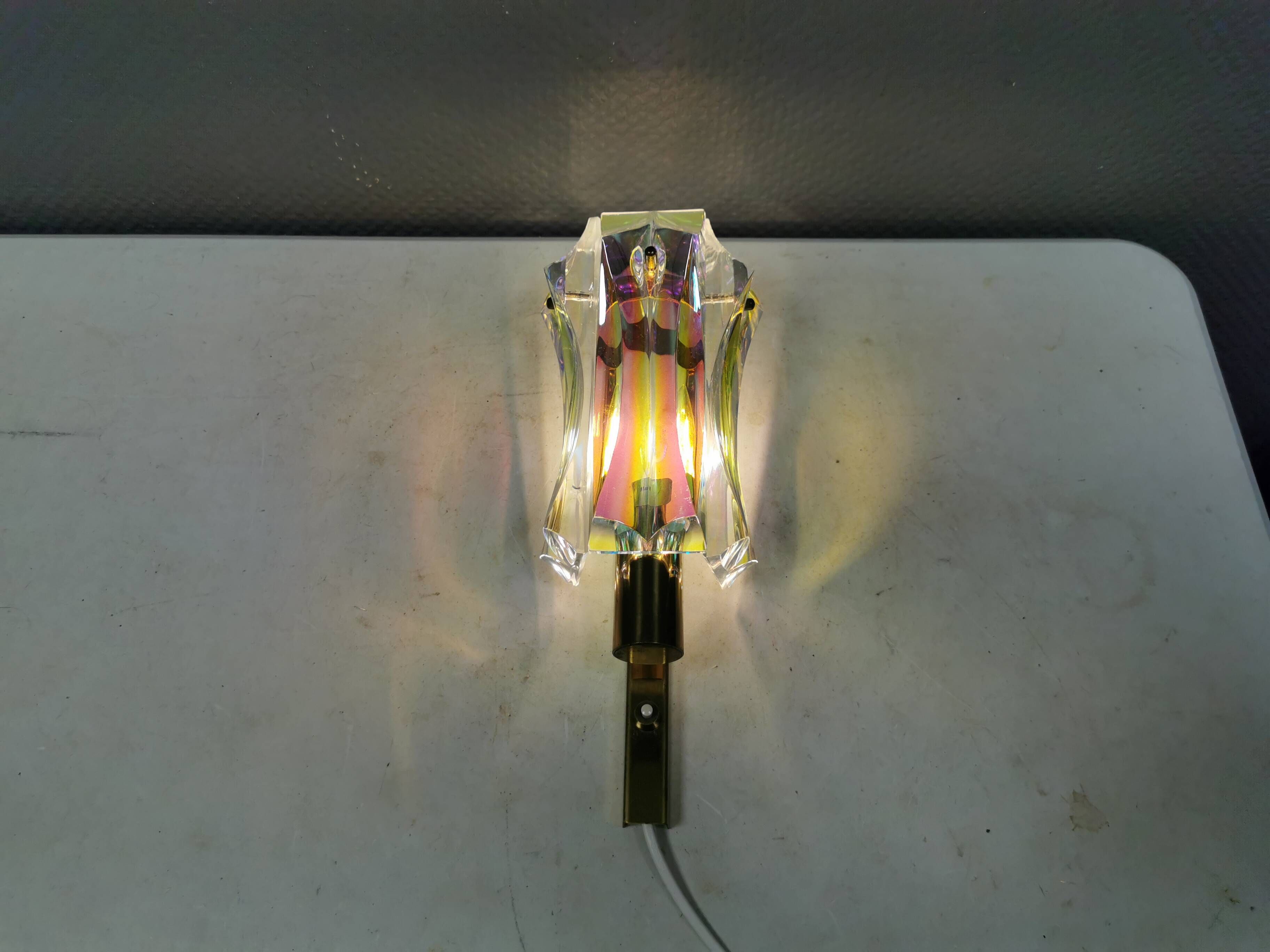Availight wall lamp, transparent glass, rainbow effect hassel & teudt
