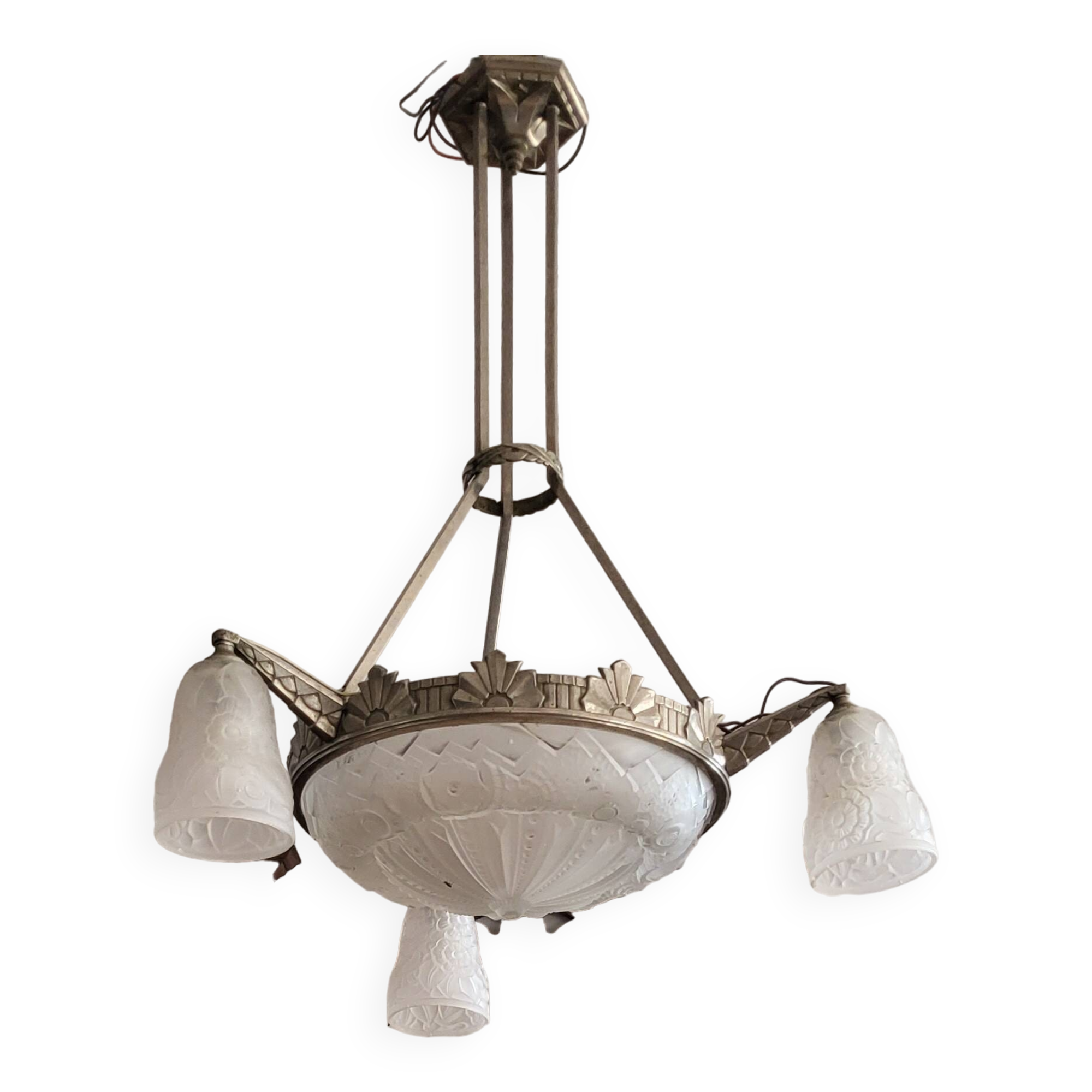 Lustre Art Déco Muller Frères Lunéville 1930