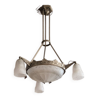 Art Deco Chandelier Muller Brothers Lunéville 1930