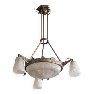 Lustre Art Déco Muller Frères Lunéville 1930