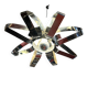 Lustre fleur en métal chromé 1970