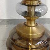 Glass and brass floor lamp